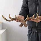 Vintage Rustic Antler Wall Hook Coat Rack, Resin, Wall-Mounted, view 2