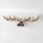 Vintage Rustic Antler Wall Hook Coat Rack, Resin, Wall-Mounted, view 3