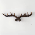 Vintage Rustic Antler Wall Hook Coat Rack, Resin, Wall-Mounted, view 4