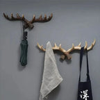 Vintage Rustic Antler Wall Hook Coat Rack, Resin, Wall-Mounted
