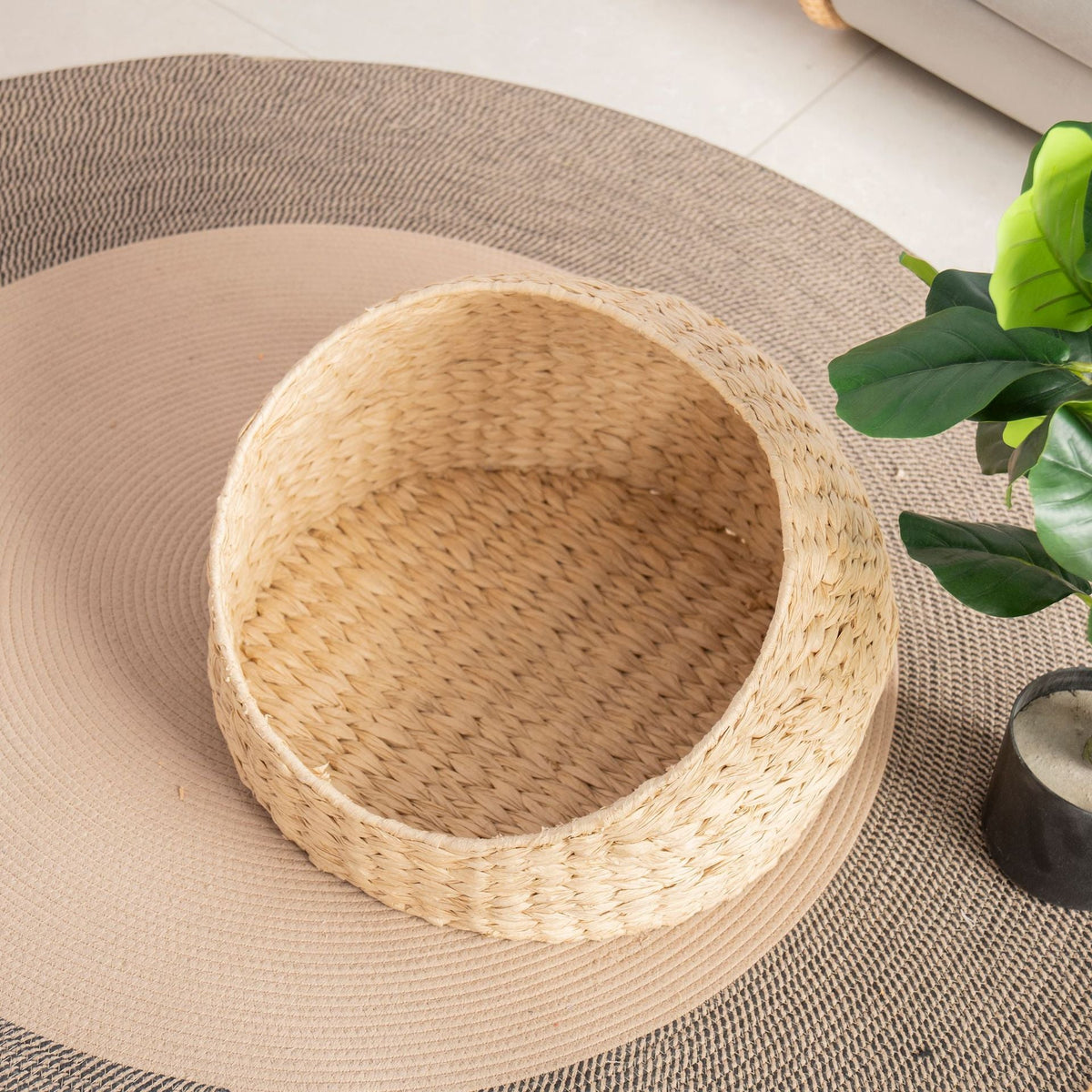 Vintage Style Woven Bike Basket | High & Bury