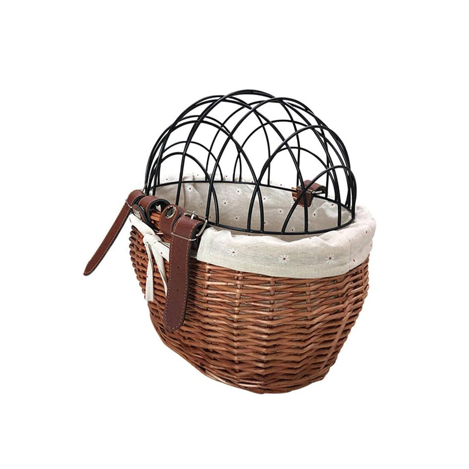 Vintage Style Woven Bike Basket | High & Bury