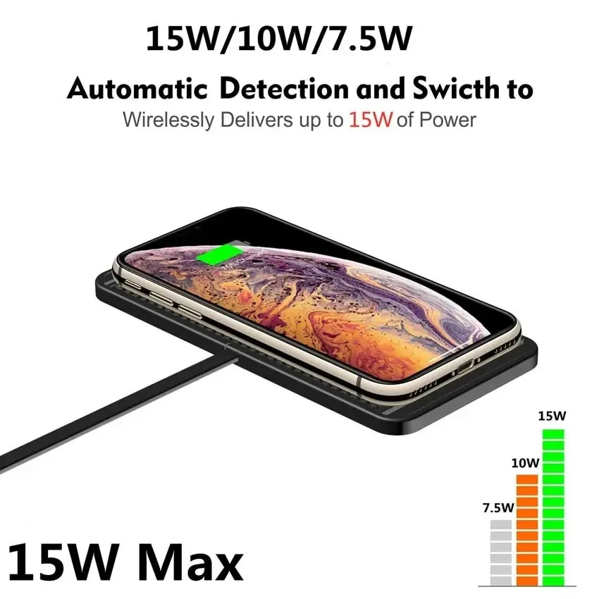 Voltigo 15 W Qi Wireless Charging Pad, 6 mm Silicone, USB-A, view 4