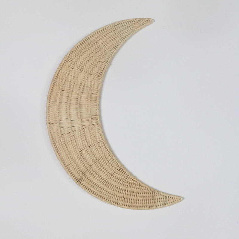 Wall Decoration made of Handwoven Rattan in Moon Design | High & Bury