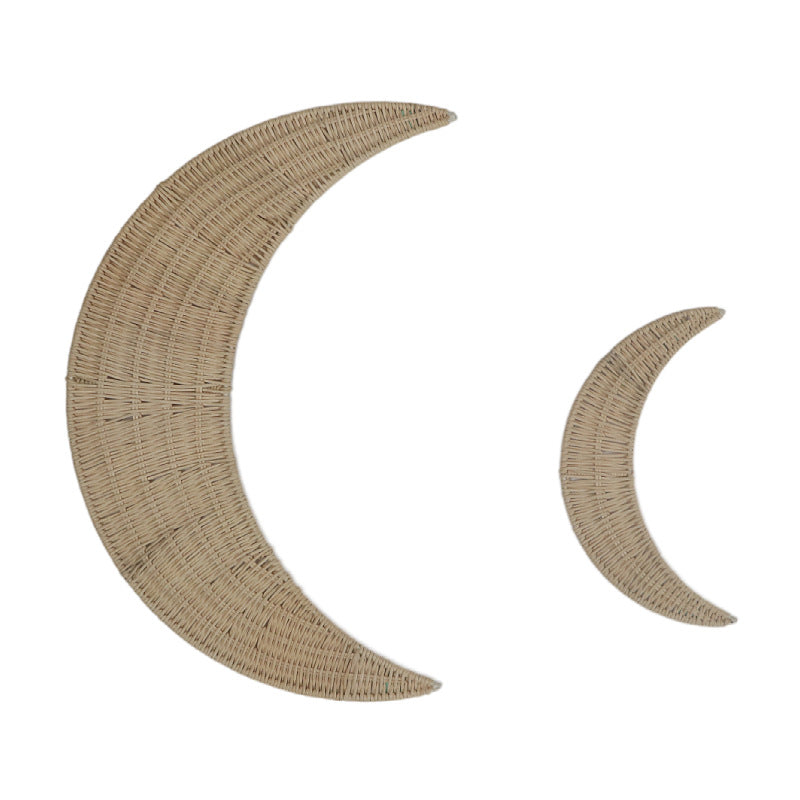 Wall Decoration made of Handwoven Rattan in Moon Design | High & Bury