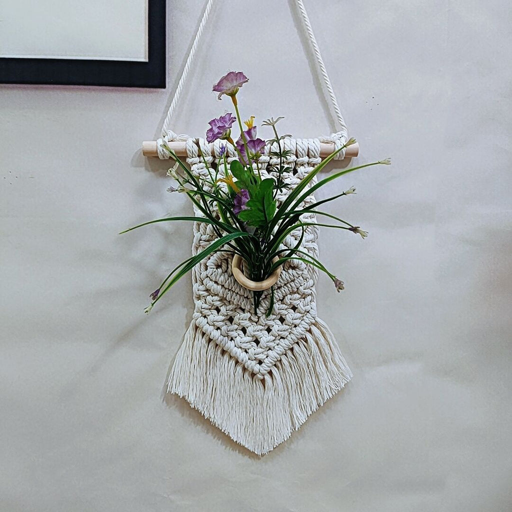 Wall Hanging Cotton Macrame Wood | High & Bury