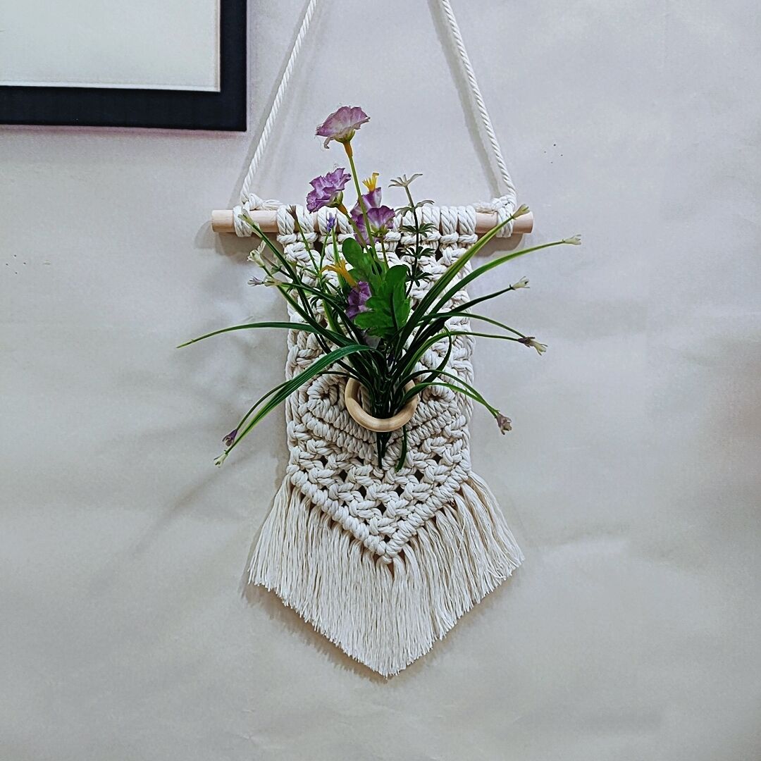 Wall Hanging Cotton Macrame Wood | High & Bury