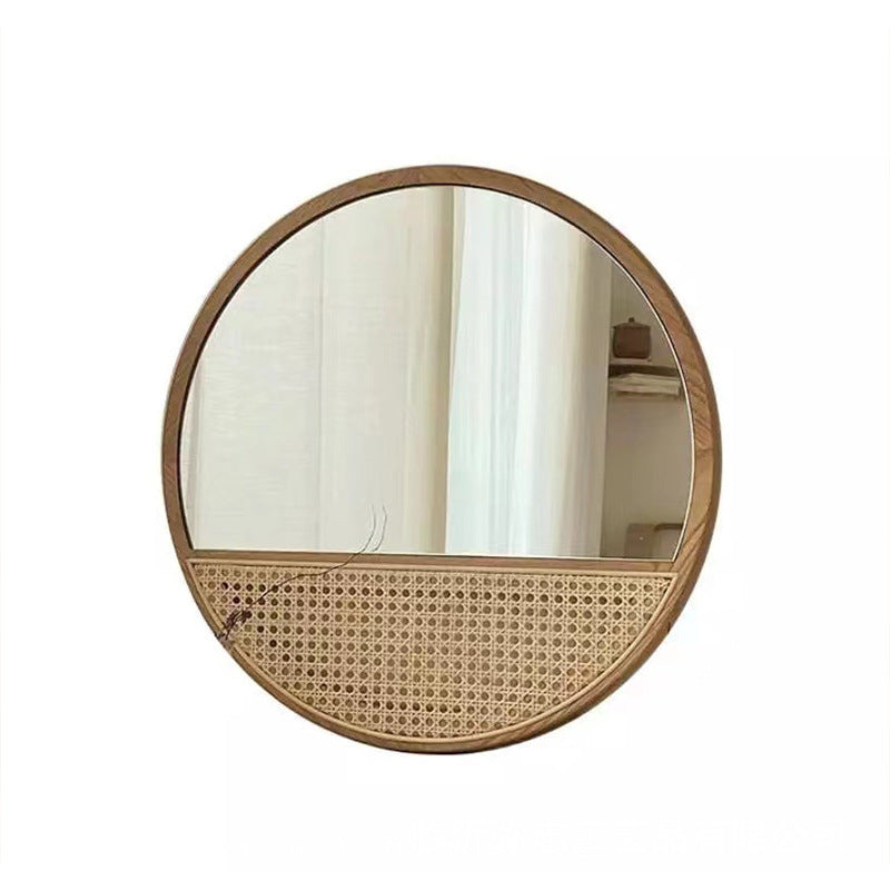 Wall Mirror with Wicker Basket | High & Bury