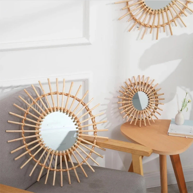Wall Mirror with Wicker Basket | High & Bury