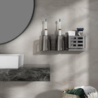 Wall-Mounted Aluminium Toothbrush Holder with Drainage Holes, view 3