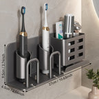 Wall-Mounted Aluminium Toothbrush Holder with Drainage Holes, view 5