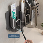 Wall-Mounted Aluminium Toothbrush Holder with Drainage Holes, view 6
