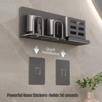 Wall-Mounted Aluminium Toothbrush Holder with Drainage Holes, view 8
