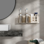 Wall-Mounted Aluminium Toothbrush Holder with Drainage Holes, view 9