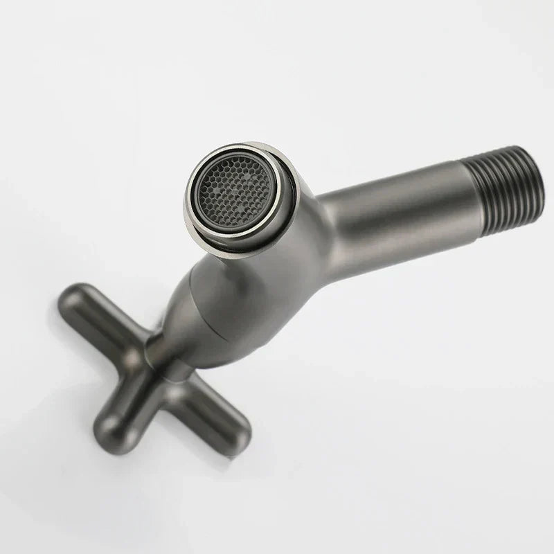 Wall-Mounted Cold Water Tap in Brass with Single-Lever Handle, view 3