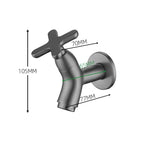 Wall-Mounted Cold Water Tap in Brass with Single-Lever Handle, view 4