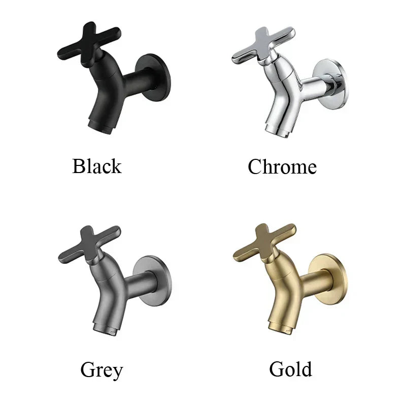 Wall-Mounted Cold Water Tap in Brass with Single-Lever Handle, view 5