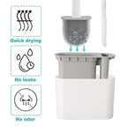 Wall-Mounted Toilet Brush Set with Main and Detail Brushes, view 3