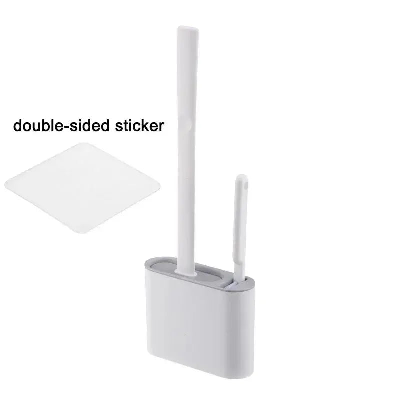 Wall-Mounted Toilet Brush Set with Main and Detail Brushes, view 6