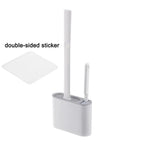 Wall-Mounted Toilet Brush Set with Main and Detail Brushes, view 6