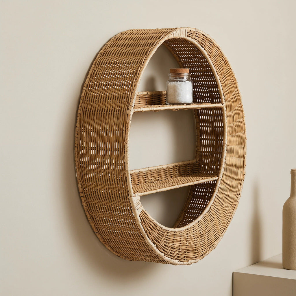 Wall Shelf made of Handcrafted Willow Material | High & Bury