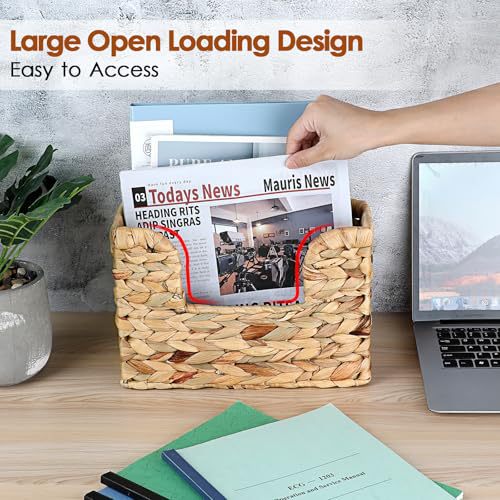 Wall Shelf made of Untreated Wood with Rattan Inserts | High & Bury