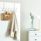 Wall Shelf made of Untreated Wood with Rattan Inserts | High & Bury
