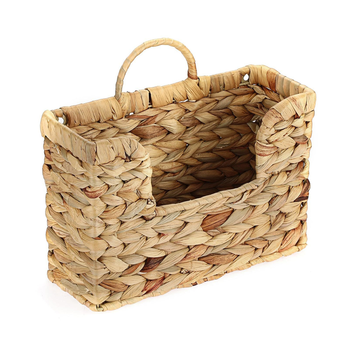 Wall Shelf made of Untreated Wood with Rattan Inserts | High & Bury