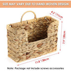 Wall Shelf made of Untreated Wood with Rattan Inserts | High & Bury