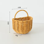 Wall Shelf made of Untreated Wood with Rattan Inserts | High & Bury