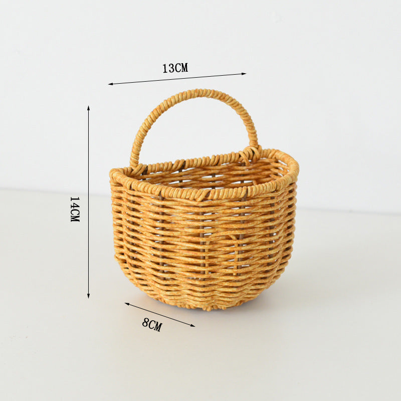 Wall Shelf made of Untreated Wood with Rattan Inserts | High & Bury