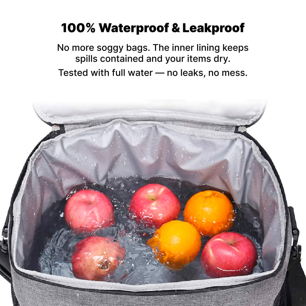 Waterproof Insulated Cooler Bag, 42 x 28 x 31 cm, 8mm Foam, Shoulder Strap, view 3