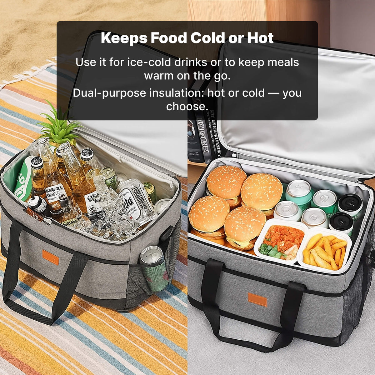 Waterproof Insulated Cooler Bag, 42 x 28 x 31 cm, 8mm Foam, Shoulder Strap, view 5