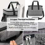 Waterproof Insulated Cooler Bag, 42 x 28 x 31 cm, 8mm Foam, Shoulder Strap, view 6