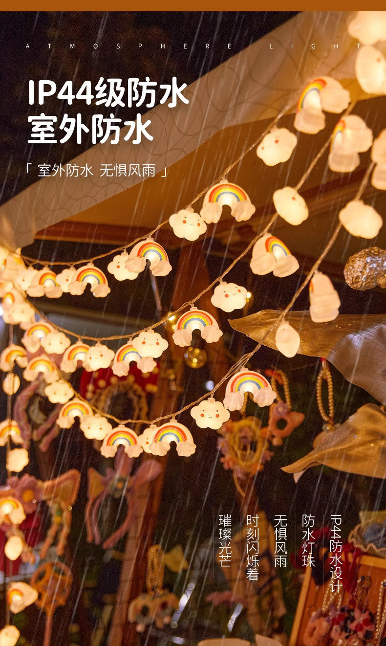 Waterproof Outdoor Rainbow Cloud LED String Lights | High & Bury