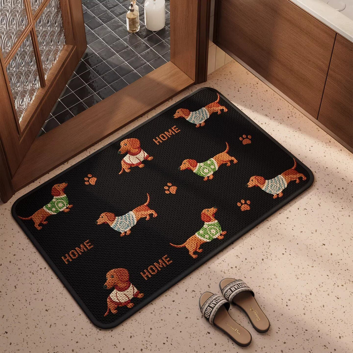 Welcome Mat with Cute Dog Design | High & Bury