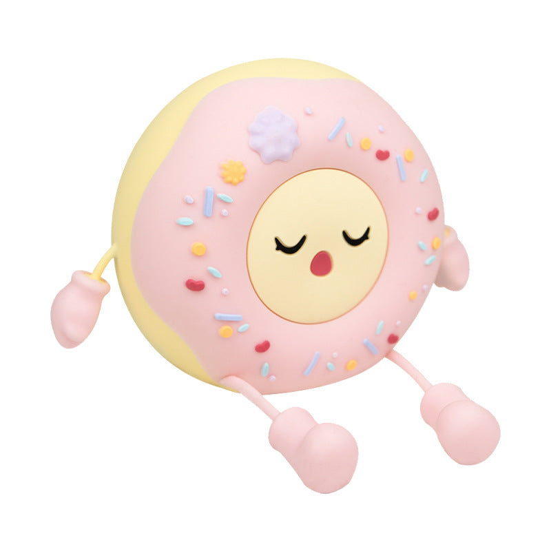 Whimsical Silicone-Shaped LED Night Light in Donut Form with Flexible Limbs | High & Bury