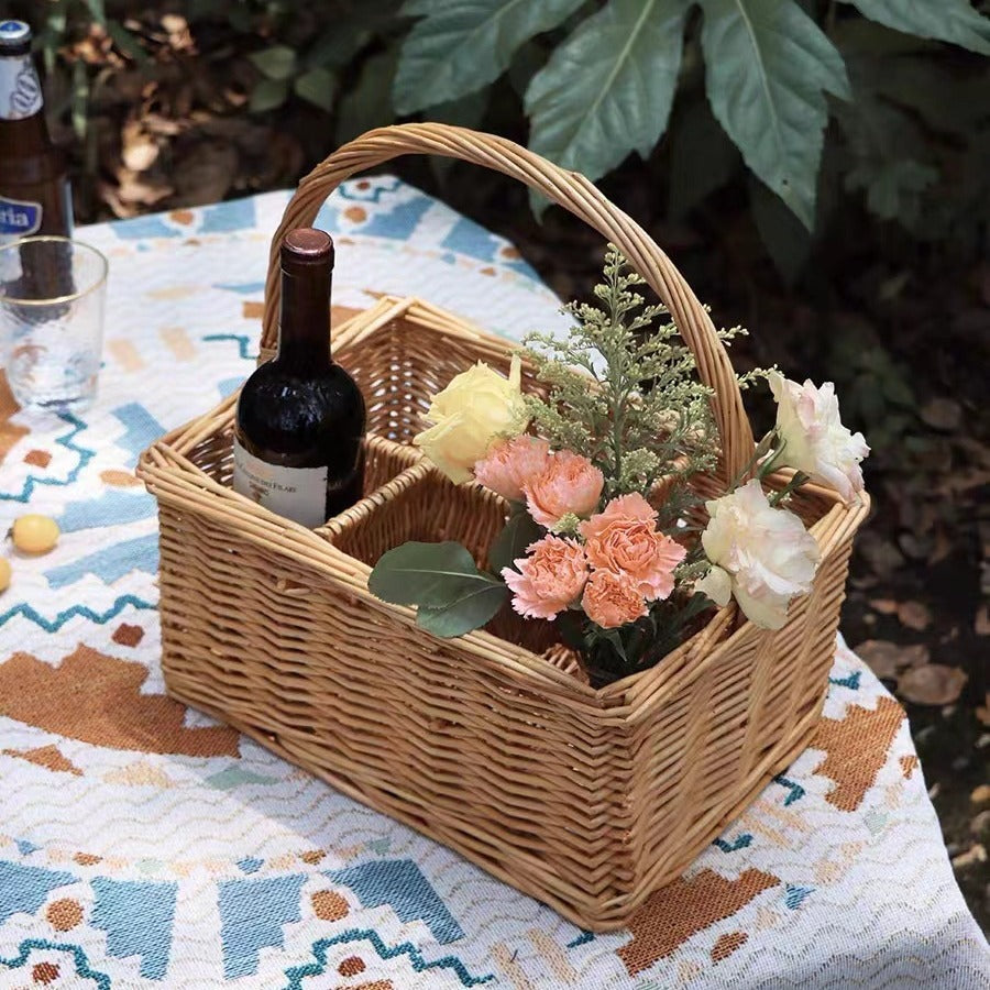Willow Basket Woven Natural Fiber Handcrafted | High & Bury