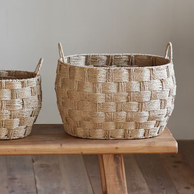 Willow Basket Woven Natural Fiber Soft Textile | High & Bury