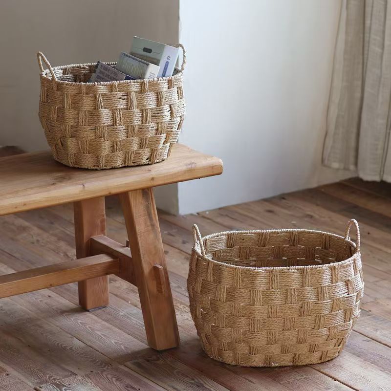 Willow Basket Woven Natural Fiber Soft Textile | High & Bury