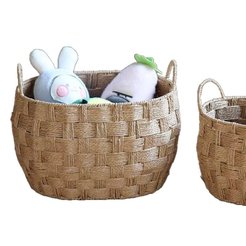 Willow Basket Woven Natural Fiber Soft Textile | High & Bury