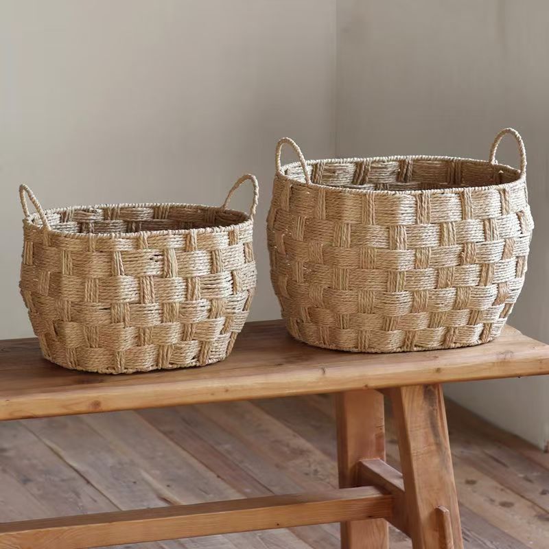 Willow Basket Woven Natural Fiber Soft Textile | High & Bury