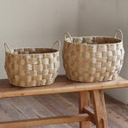 Willow Basket Woven Natural Fiber Soft Textile | High & Bury