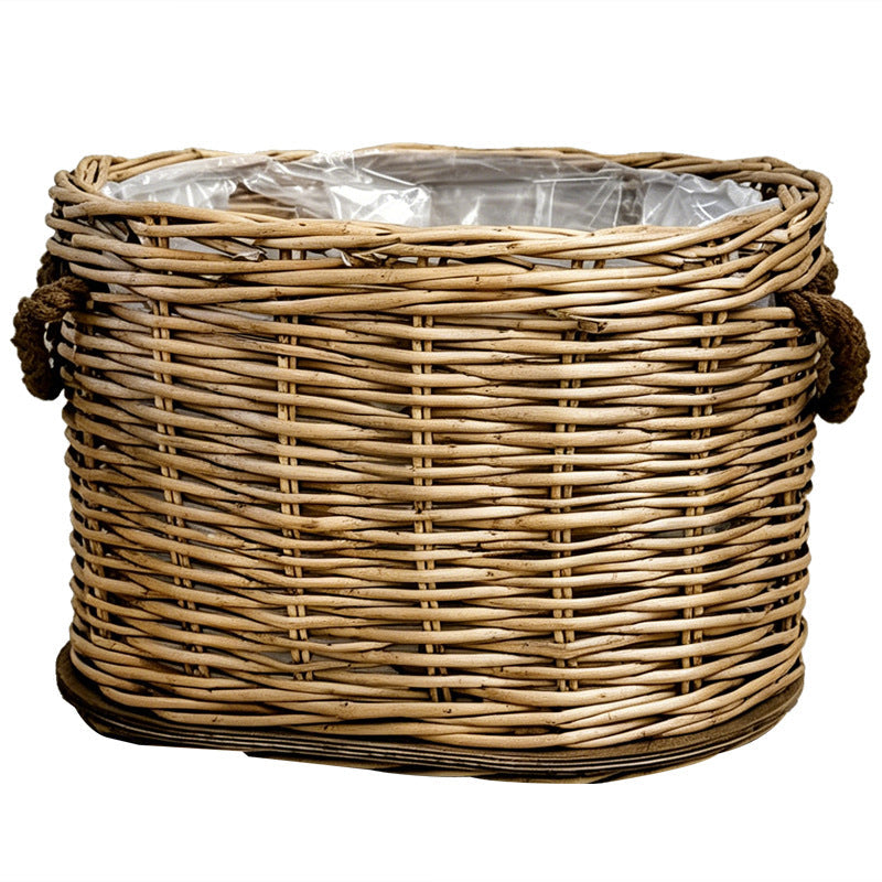 Willow Woven Basket with Inner Lining | High & Bury