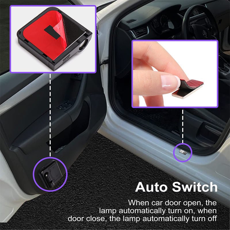 Wireless Car Door Logo Projector Light, LED Welcome Light, view 4