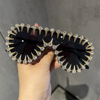 Women's Cat-Eye Sunglasses with Plastic Frame and Rhinestone Accents, view 2