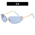 Women's Futuristic Sunglasses with Elaborate Frame and UV Protection, view 10