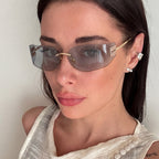 Women's Futuristic Sunglasses with Elaborate Frame and UV Protection, view 2