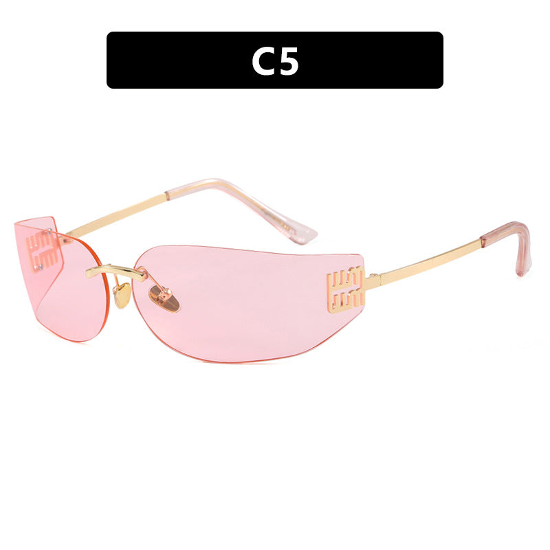 Women's Futuristic Sunglasses with Elaborate Frame and UV Protection, view 6