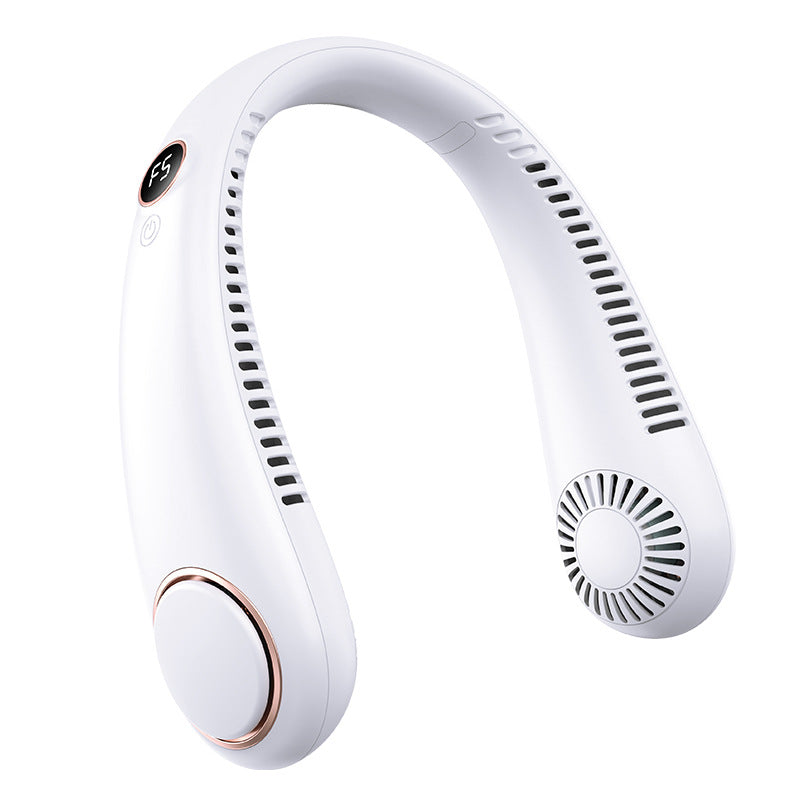 Women's Portable Rechargeable Neck Fan with Adjustable Airflow, view 2